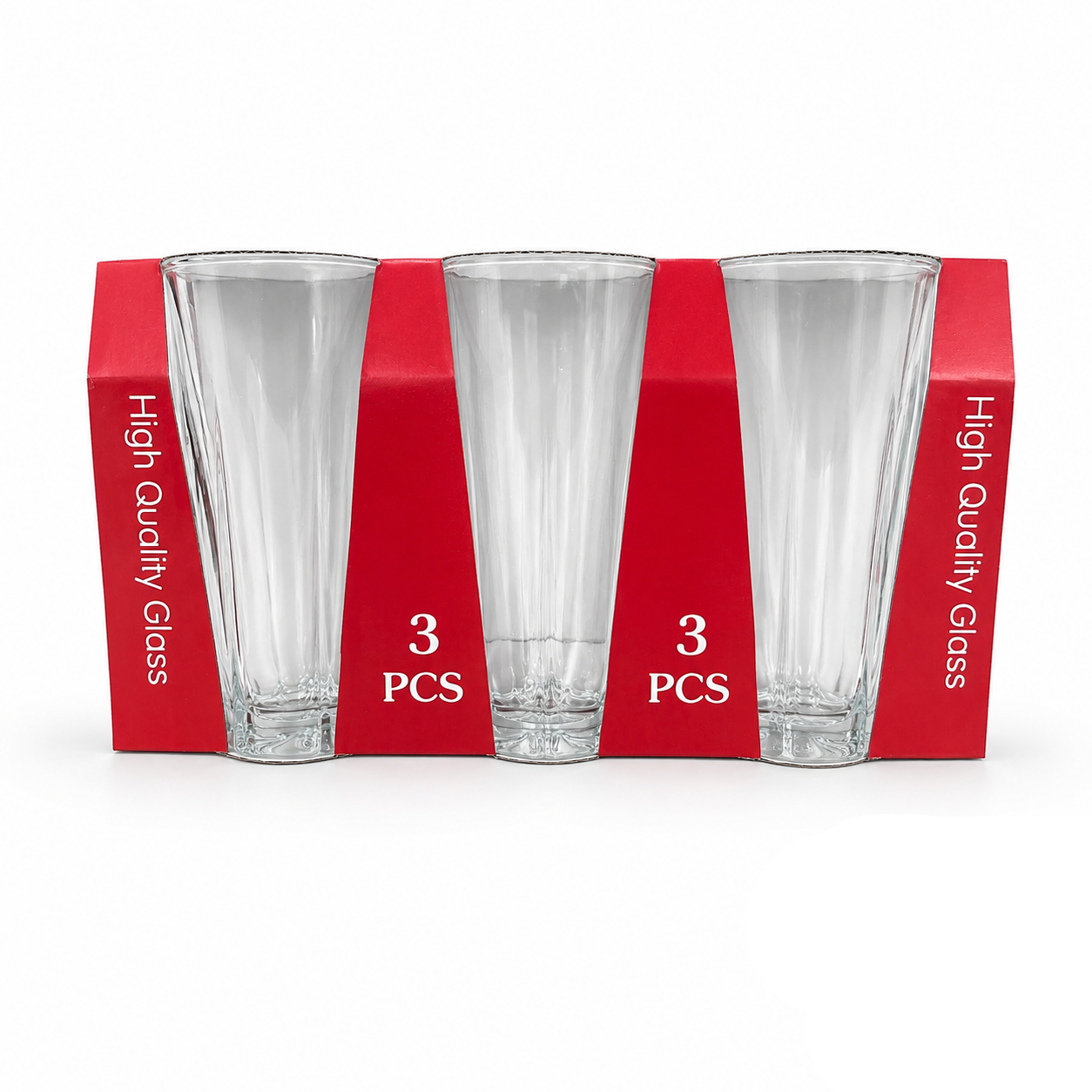 Paquete de 3 vasos de vidrio grueso