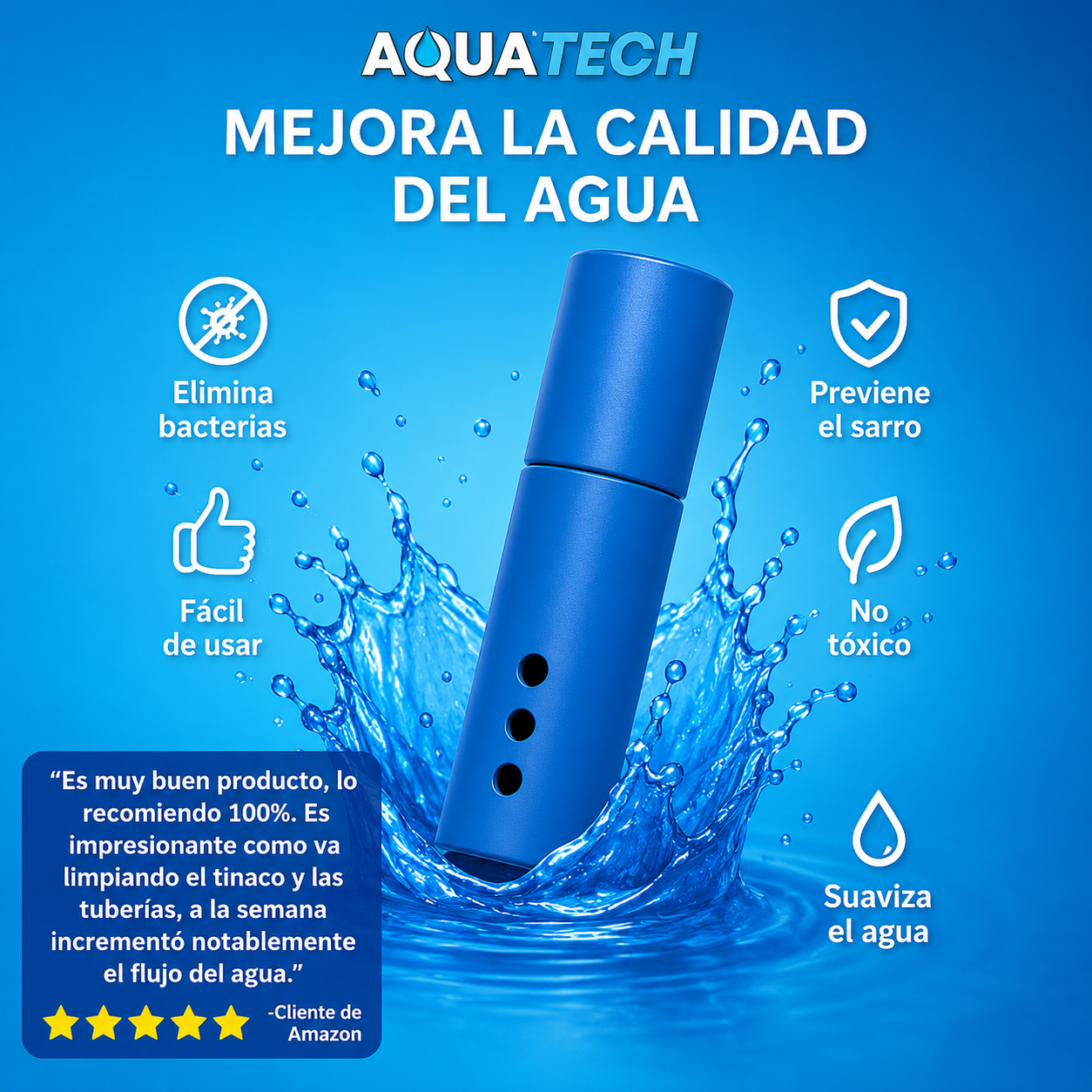 Sistema Dual Desinfectante y Antisarro para Tinaco AQUATECH | Cartucho 3 Meses