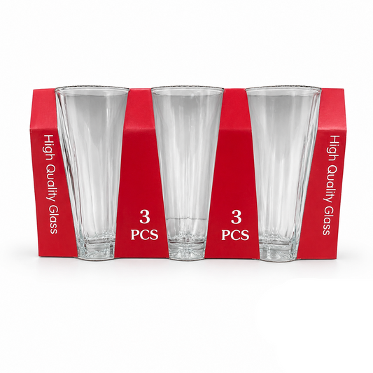Paquete  de 3 vasos de vidrio grueso