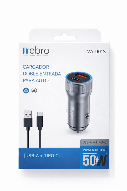 PLUGIN CARGADOR COMBO 50W